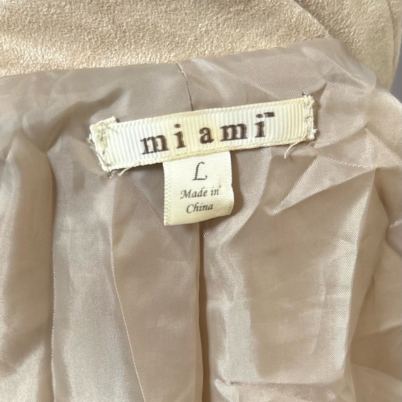 Mi Ami Nude Suede Moto Jacket - Picture 9 of 10